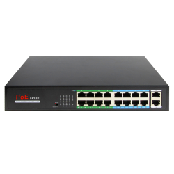 Switch PoE 16 ports PoE + 2 Uplink RJ45 Jusqu'à 160W