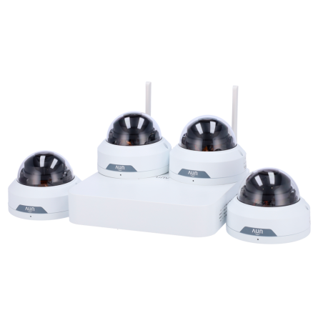 KIT Uniview - 4 Caméras Dôme Wifi Plug & Play + Enregistreur Wifi