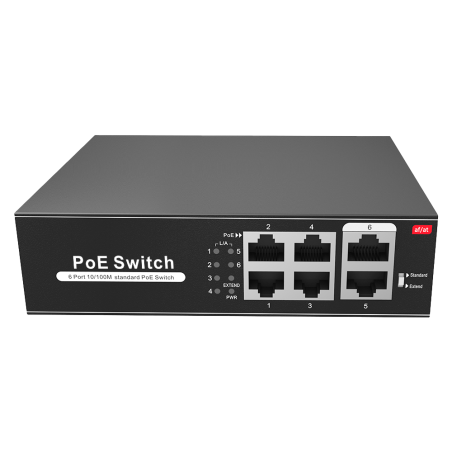 Switch PoE 4 ports PoE + 2 Uplink RJ45 Jusqu'à 60W